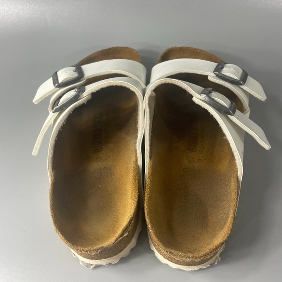 Birkenstock White Leather Arizona Birko-Flor, Size 40 main image 15